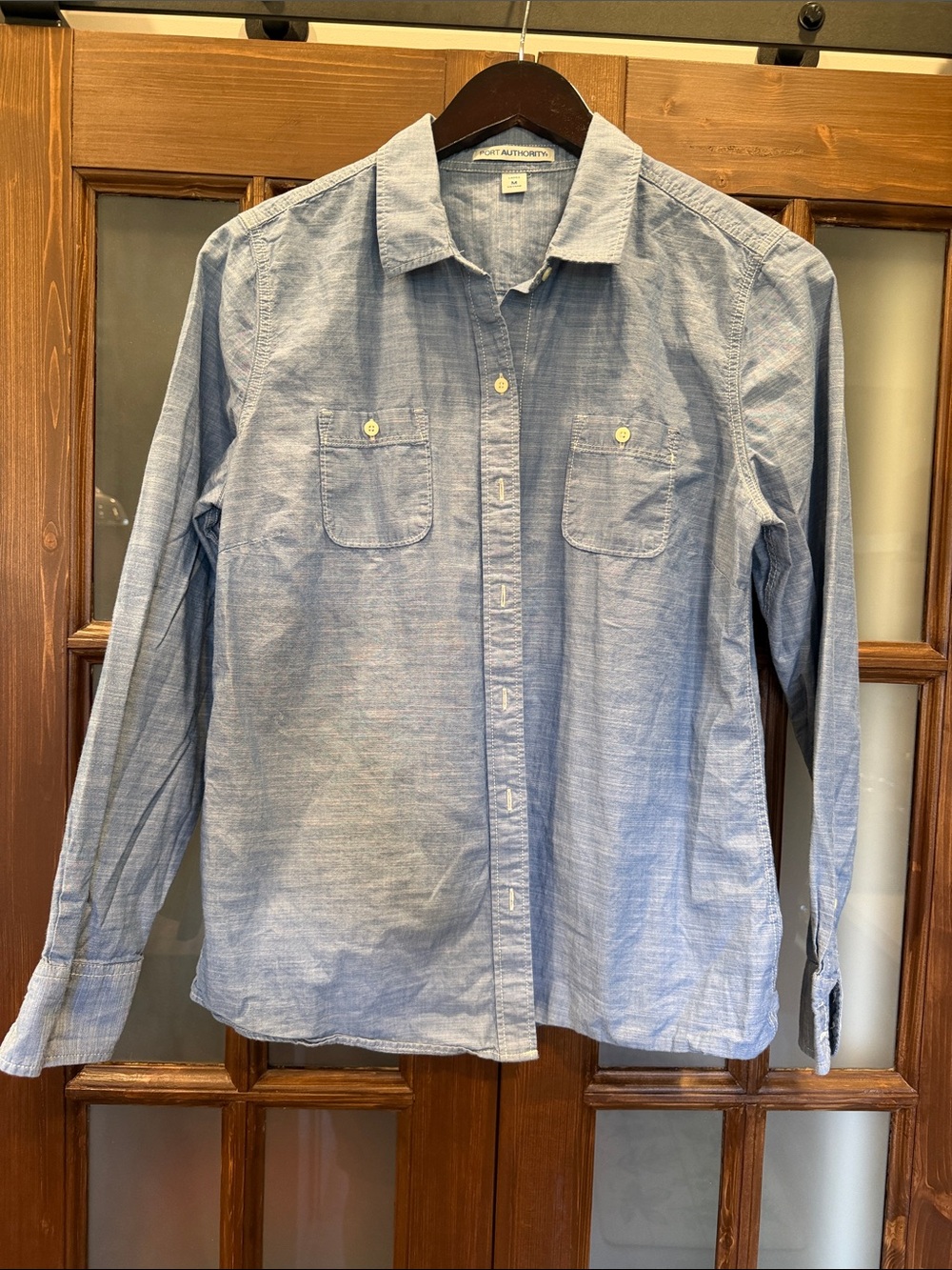 Port Authority Chambray Look Light Blue Women’s Button-Down Shirt